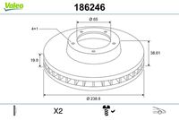 VALEO 186246 - Disco de freno