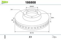 VALEO 186800 - Disco de freno