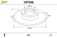 VALEO 197546 - Lado de montaje: Eje delantero<br>Tipo de disco de frenos: ventilado<br>Diámetro exterior [mm]: 300<br>Espesor de disco de frenos [mm]: 25<br>Diámetro de centrado [mm]: 63,6<br>Altura [mm]: 48,5<br>Espesor mínimo [mm]: 23<br>Llanta, nº de taladros: 5<br>Peso [kg]: 8,47<br>