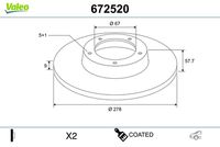 VALEO 672520 - Disco de freno - COATED