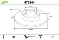 VALEO 672834 - Lado de montaje: Eje trasero<br>Tipo de disco de frenos: ventilado<br>Diámetro exterior [mm]: 294<br>Espesor de disco de frenos [mm]: 24<br>Diámetro de centrado [mm]: 84<br>Altura [mm]: 87,5<br>Espesor mínimo [mm]: 21<br>Llanta, nº de taladros: 8<br>Artículo complementario / información complementaria 2: con anillo sensor ABS<br>Peso [kg]: 8,97<br>