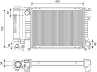 VALEO 730365 - Clase de caja de cambios: Caja de cambios manual<br>Equipamiento de vehículo: para vehículos sin aire acondicionado<br>Tipo radiador: Aletas refrigeración unidas mecánicamente<br>Profundidad de red [mm]: 35<br>Longitud de red [mm]: 440<br>Ancho de red [mm]: 438<br>Ø entrada [mm]: 40<br>Ø salida [mm]: 40<br>