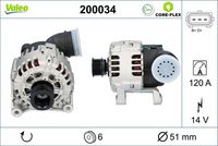 VALEO 200034 - Alternador - VALEO CORE-FLEX