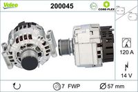 VALEO 200045 - Alternador - VALEO CORE-FLEX