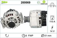 VALEO 200069 - Alternador - VALEO CORE-FLEX