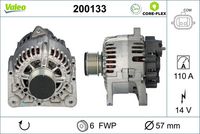 VALEO 200133 - Alternador - VALEO CORE-FLEX