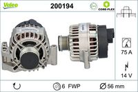 VALEO 200194 - Alternador - VALEO CORE-FLEX