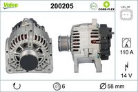 VALEO 200205 - Alternador - VALEO CORE-FLEX