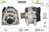 VALEO 200229 - Código de motor: DV6C<br>Restricción de fabricante: VALEO<br>Tensión [V]: 14<br>Corriente de carga alternador [A]: 150<br>Tipo de sujeción: Fijación de cuatro puntos<br>Posición/Grado: L  78<br>Sentido de giro: Sentido de giro a la derecha (horario)<br>Poleas: con polea<br>Poleas: con polea de rueda libre<br>Número de nervaduras: 6<br>poleas - Ø [mm]: 54<br>Conexión / terminal/borne: sin conexión para cuentarrevoluciones<br>Pinza: B+ / COM<br>Peso [kg]: 7,48<br>