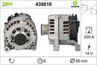 VALEO 439810 - Alternador - VALEO ORIGINS NEW OE TECHNOLOGY