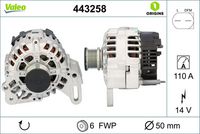 VALEO 443258 - Alternador - VALEO ORIGINS NEW OE TECHNOLOGY