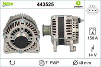 VALEO 443525 - Alternador - VALEO ORIGINS NEW OE TECHNOLOGY