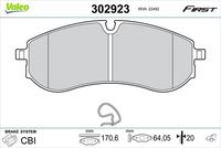 VALEO 302541 - Lado de montaje: Eje trasero<br>Número de PR: 1LC<br>Restricción de fabricante: CBI<br>Ancho [mm]: 170,5<br>Altura [mm]: 64,2<br>Espesor [mm]: 19,8<br>Contacto avisador de desgaste: preparado para indicador desgaste<br>Artículo complementario/Información complementaria: con accesorios<br>Homologación: E9 90R-02A0120/5532<br>SVHC: No hay información disponible, diríjase al fabricante.<br>