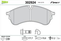 VALEO 302541 - Lado de montaje: Eje trasero<br>Número de PR: 1LC<br>Restricción de fabricante: CBI<br>Ancho [mm]: 170,5<br>Altura [mm]: 64,2<br>Espesor [mm]: 19,8<br>Contacto avisador de desgaste: preparado para indicador desgaste<br>Artículo complementario/Información complementaria: con accesorios<br>Homologación: E9 90R-02A0120/5532<br>SVHC: No hay información disponible, diríjase al fabricante.<br>