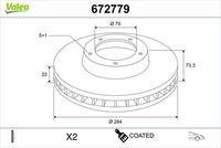 VALEO 672587 - año construcción hasta: 06/2017<br>Lado de montaje: Eje trasero<br>Tipo de disco de frenos: macizo<br>Diámetro exterior [mm]: 280<br>Espesor de disco de frenos [mm]: 10<br>Diámetro de centrado [mm]: 67<br>Altura [mm]: 50,5<br>Espesor mínimo [mm]: 8,4<br>Llanta, nº de taladros: 5<br>Peso [kg]: 8,61<br>