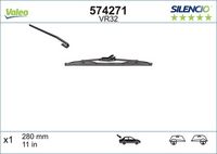 VALEO 574271 - Lado de montaje: lado del conductor<br>Tipo de escobilla: Escobillas con arco<br>Cantidad: 1<br>Longitud [mm]: 550<br>Longitud [pulgada]: 22<br>Adaptador de ajuste: A<br>Styling: con spoiler<br>Tipo de escobilla: Escobilla limpiaparabrisas c/ advertencia óptica de desgaste<br>