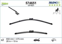 VALEO 574651 - Limpiaparabrisas - SILENCIO FLAT BLADE SET