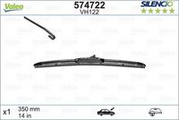 VALEO 574722 - Lado de montaje: Lado de pasajero<br>Tipo de escobilla: Escobillas con arco<br>Cantidad: 1<br>Longitud [mm]: 350<br>Longitud [pulgada]: 14<br>Adaptador de ajuste: U<br>Tipo de escobilla: Escobilla limpiaparabrisas c/ advertencia óptica de desgaste<br>