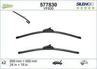 VALEO 577830 - año construcción hasta: 03/2019<br>Número de puertas: 5<br>Lado de montaje: lado del conductor<br>Vehículo con dirección a la izquierda / derecha: para vehic. dirección izquierda<br>Tipo de escobilla: Limpiaparabrisas híbrido<br>Cantidad: 1<br>Longitud [mm]: 600<br>Longitud [pulgada]: 24<br>Adaptador de ajuste: C12<br>Styling: con spoiler<br>Peso [kg]: 0,28<br>