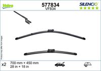 VALEO 577834 - Limpiaparabrisas - SILENCIO FLAT BLADE SET