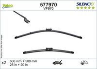 VALEO 577970 - Limpiaparabrisas - SILENCIO FLAT BLADE SET