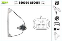 VALEO 850050 - Tipo de servicio: eléctrico<br>Elevalunas: con cable de tracción monocarril<br>Lado de montaje: Delante, derecha<br>Número de puertas: 4<br>Artículo complementario/Información complementaria: con electromotor<br>