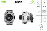 VALEO 443210 - Alternador - VALEO CORE-FLEX