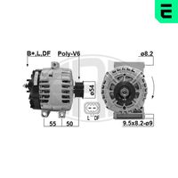 CEVAM 9019 - Calidad: Denso New<br>Tensión [V]: 12<br>Corriente de carga alternador [A]: 140<br>poleas - Ø [mm]: 53,0<br>Número de canales: 6<br>Pinza: B+ (M8)<br>Cantidad de agujeros de fijación: 3<br>