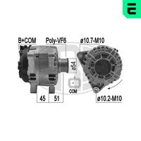 ERA 209196 - Tensión [V]: 12<br>Corriente de carga alternador [A]: 150<br>Restricción de fabricante: Valeo<br>Longitud 1 [mm]: 42<br>Longitud 2 [mm]: 21<br>Long. 3 [mm]: 46<br>