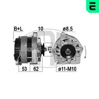 ERA 209389A - Tensión [V]: 12<br>Corriente de carga alternador [A]: 120<br>Restricción de fabricante: Valeo<br>