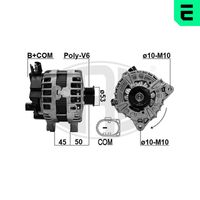 ERA 209628 - Modelo red de a bordo: para vehículos con red de a bordo 12V<br>Tensión [V]: 14<br>Corriente de carga alternador [A]: 230<br>Poleas: con polea para correa poli V<br>Número de nervaduras: 6<br>poleas - Ø [mm]: 53<br>Pinza: B+ M8<br>ID del modelo de conector: COM<br>