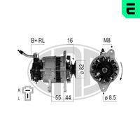 ERA 210728A - Modelo red de a bordo: para vehículos con red de a bordo 12V<br>Tensión [V]: 14<br>Corriente de carga alternador [A]: 60<br>Poleas: para polea de correatrapecial<br>Número de nervaduras: 1<br>poleas - Ø [mm]: 56<br>Pinza: B+ M6<br>ID del modelo de conector: S / L<br>Modelo de alternador: incl. bomba de vacío<br>