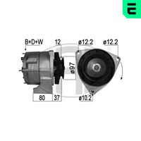 ERA 210983A - Tensión [V]: 28<br>Corriente de carga alternador [A]: 55<br>ID del modelo de conector: B+D+W<br>poleas - Ø [mm]: 97<br>Sentido de giro: Sentido de giro a la derecha (horario)<br>Cantidad de agujeros de fijación: 2<br>Número de canales: 1<br>Correas: Sin correa del ventilador<br>Distancia de polea a alternador [mm]: 36<br>