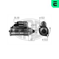 ERA 220180 - Tensión [V]: 12<br>Número de dientes: 9<br>Potencia nominal [kW]: 1,1<br>Restricción de fabricante: Bosch<br>Sentido de giro: Sentido de giro a la izquierda (antihorario)<br>Longitud 1 [mm]: 76<br>Longitud 2 [mm]: 32<br>Cantidad de agujeros de fijación: 3<br>