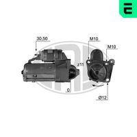 ERA 220436A - Tensión [V]: 12<br>Potencia nominal [kW]: 2,1<br>Número de dientes: 11<br>ID del modelo de conector: 30-50<br>Sentido de giro: Sentido de giro a la derecha (horario)<br>Cantidad de agujeros de fijación: 3<br>