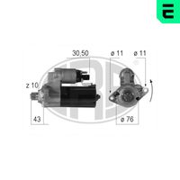 ERA 220606 - Tensión [V]: 12<br>Potencia nominal [kW]: 2<br>Número de dientes: 13<br>ID del modelo de conector: 30-50<br>Equipamiento de vehículo: para vehículos con sistema Start&Stop<br>Sentido de giro: Sentido de giro a la izquierda (antihorario)<br>Diámetro de brida [mm]: 79<br>Cantidad de agujeros de fijación: 2<br>Juego alternativo de reparación: 220583<br>Posición básica piñón [mm]: 51<br>