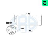 ERA 668016 - Técnica conexión: Brida<br>Diámetro [mm]: 60<br>Altura [mm]: 180<br>Rosca, entrada: 10,00 mm<br>Rosca, salida: 10,00 mm<br>