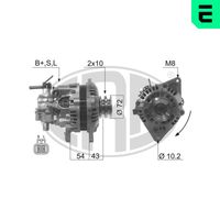 ERA 210595A - Tensión [V]: 12<br>Corriente de carga alternador [A]: 80<br>Restricción de fabricante: Mitsubishi<br>