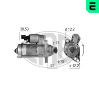 ERA 220583A - Tensión [V]: 12<br>Potencia nominal [kW]: 1,7<br>ID del modelo de conector: 30-50<br>Sentido de giro: Sentido de giro a la izquierda (antihorario)<br>Diámetro de brida [mm]: 76<br>Cant. taladros roscados: 0<br>Cantidad de agujeros de fijación: 3<br>Juego alternativo de reparación: 220534<br>Nº de dientes 1: 11<br>Nº de dientes 2: 12<br>Posición básica piñón [mm]: 53<br>