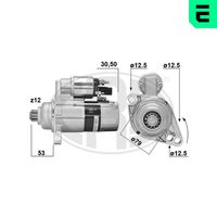 ERA 220948 - Tensión [V]: 12<br>Potencia nominal [kW]: 2<br>Número de dientes: 13<br>ID del modelo de conector: 30-50<br>Equipamiento de vehículo: para vehículos con sistema Start&Stop<br>Sentido de giro: Sentido de giro a la izquierda (antihorario)<br>Diámetro de brida [mm]: 79<br>Cantidad de agujeros de fijación: 2<br>Juego alternativo de reparación: 220583<br>Posición básica piñón [mm]: 51<br>