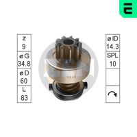 ERA ZN1038 - Engranaje de rueda libre, arrancador