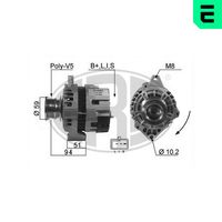 ERA 210004A - Modelo red de a bordo: para vehículos con red de a bordo 12V<br>Tensión [V]: 14<br>Corriente de carga alternador [A]: 85<br>Poleas: con polea para correa poli V<br>Número de nervaduras: 5<br>poleas - Ø [mm]: 59<br>Pinza: B+ M6<br>ID del modelo de conector: P / L / I / S<br>