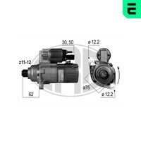 ERA 220535A - Equipamiento de vehículo: para vehículos con sistema Start&Stop<br>Tensión [V]: 12<br>Potencia nominal [kW]: 2,2<br>Cantidad de agujeros de fijación: 2<br>Diámetro de brida [mm]: 79<br>Sentido de giro: Sentido de giro a la izquierda (antihorario)<br>Número de dientes: 13<br>Pinza: B+ M8<br>Pinza: Exc Plug<br>