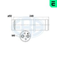 ERA 668018 - Técnica conexión: Brida Hembra<br>Diámetro [mm]: 50<br>Altura [mm]: 246<br>Ø entrada [mm]: 8,9<br>Ø salida [mm]: 8,9<br>Altura 1 [mm]: 235<br>