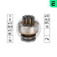 ERA ZN0312 - Engranaje de rueda libre, arrancador
