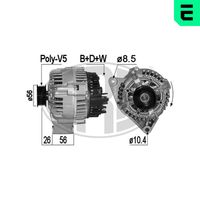 ERA 209159A - Tensión [V]: 12<br>Corriente de carga alternador [A]: 90<br>Restricción de fabricante: Valeo<br>