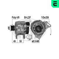 ERA 209282A - Tensión [V]: 12<br>Corriente de carga alternador [A]: 90<br>Restricción de fabricante: Bosch<br>