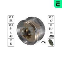 ERA ZN5448 - Número de nervaduras: 6<br>Diámetro [mm]: 55,9<br>Diámetro interior [mm]: 17<br>Ancho [mm]: 35,6<br>