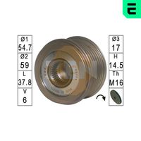 ERA ZN5594 - Número de nervaduras: 6<br>Diámetro [mm]: 54,9<br>Diámetro interior [mm]: 17<br>Ancho [mm]: 37,8<br>