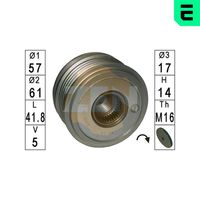 ERA ZN5583 - Número de nervaduras: 5<br>Diámetro [mm]: 57<br>Diámetro interior [mm]: 17<br>Ancho [mm]: 40,3<br>